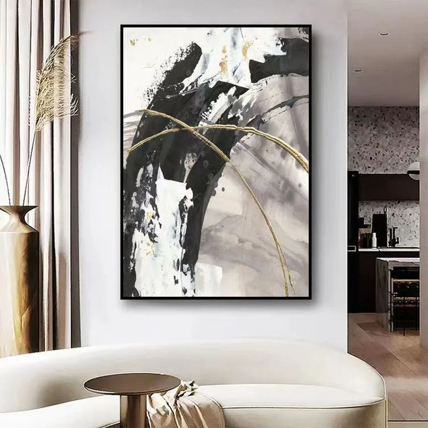 New Abstract Art Decorative Mural Canvas 100% Handmade Customizable Oil Painting Living Room Hotel Restaurant Hanging Picture 5
