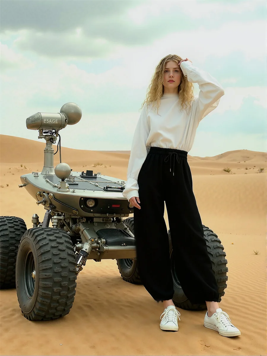 Pantalones Harem Holgados con Cordón, Cómodos para el Verano, Ropa Tecnológica para Mujer, Largos hasta el Tobillo, para Viajes, Vacaciones, Funcionales, Ligeros