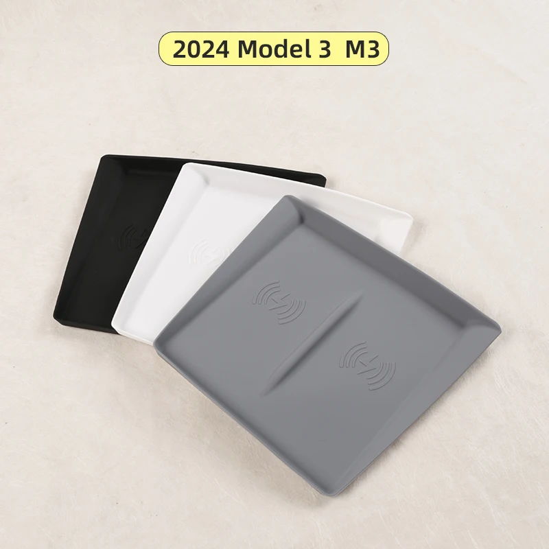 Per Tesla Model 3 Highland 2024 M3 Pad di protezione di ricarica Wireless per telefoni cellulari gomma morbida in Silicone impermeabile antipolvere