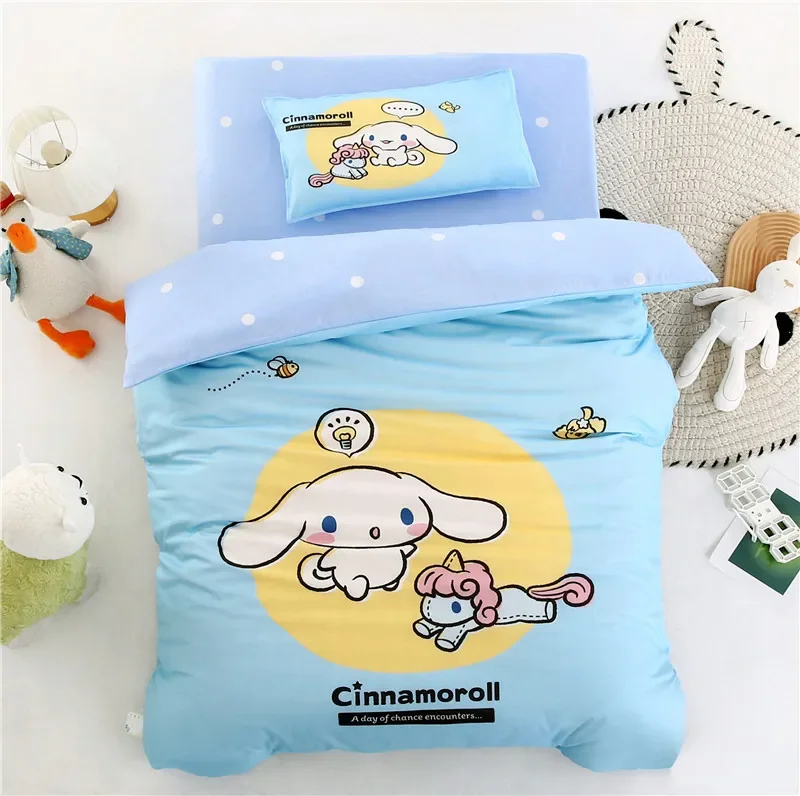 Kawaii Sanrio Hello Kitty Bedding Set Quilt Cinnamoroll My Melody Duvet Cover Comforter Pillow Case Bedclothes Children Kid Bed