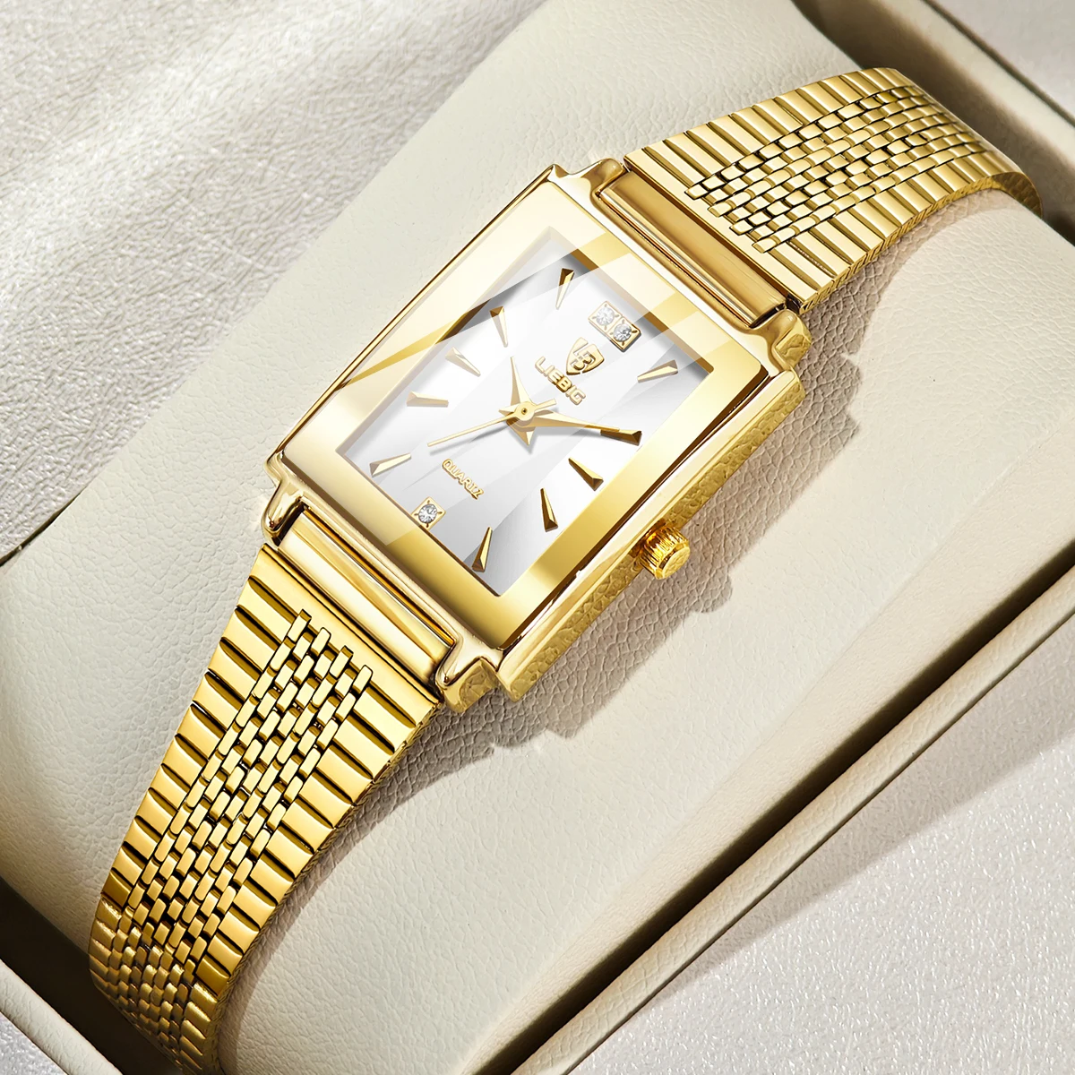 

LIEBIG женские часы с ремешком из нержавеющей стали, элегантные простые кварцевые наручные часы, модные автоматические часы для женщин, Relogio Feminino