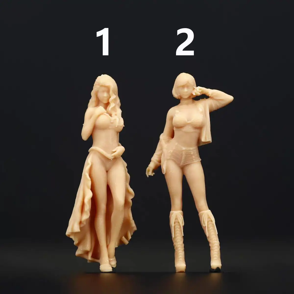 Resin 3D Print 1/64 Dovetail dress Cool Girl Miniature Figure Model Micro Creative Photography Display Collection Decoration