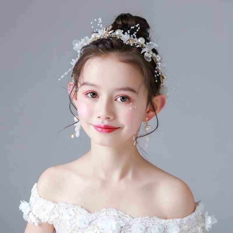 Children Wreath Girl  Headwear Headband Princess Tiara Decoration Bride Bridesmaid Wedding Photography Holiday Photo Headdress