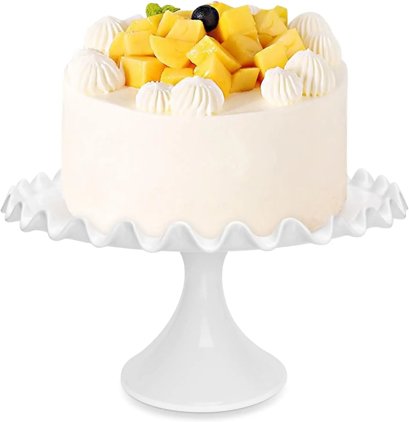 

12-Inch White Porcelain Cake Stand for Wedding and Birthday Dessert Display