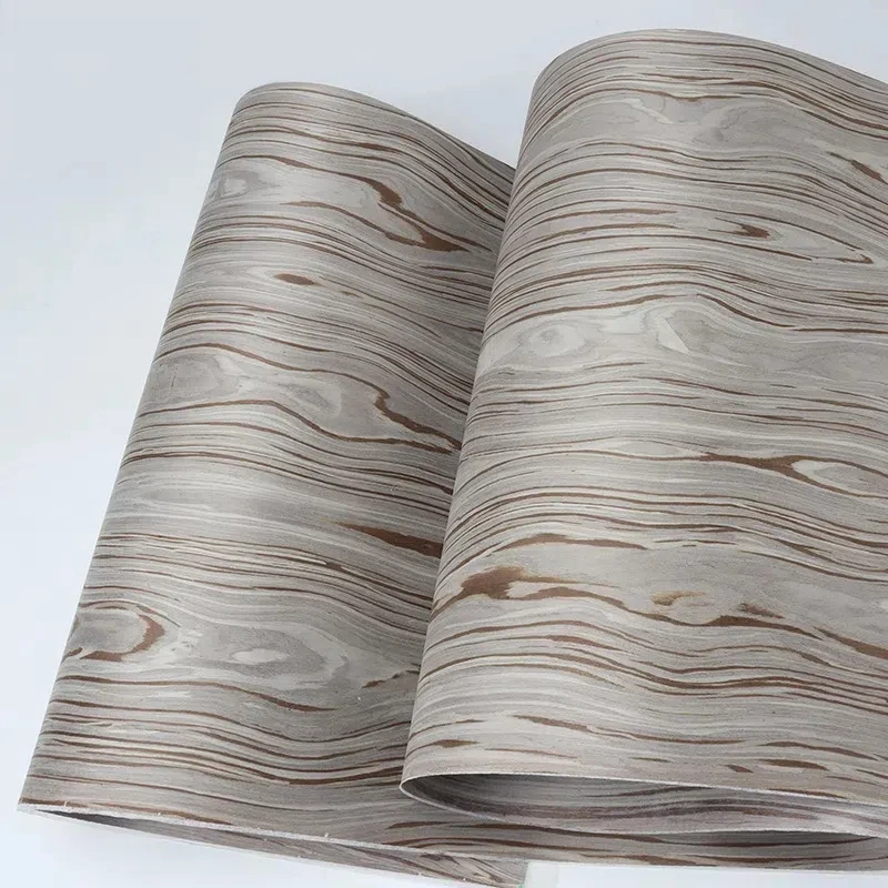 55cm×250cm Engineered Exotic Burl Wood Veneer Sheet, for Wallcovering Furniture Door Tabletop Paint Marquetry Inlay Handmade DIY