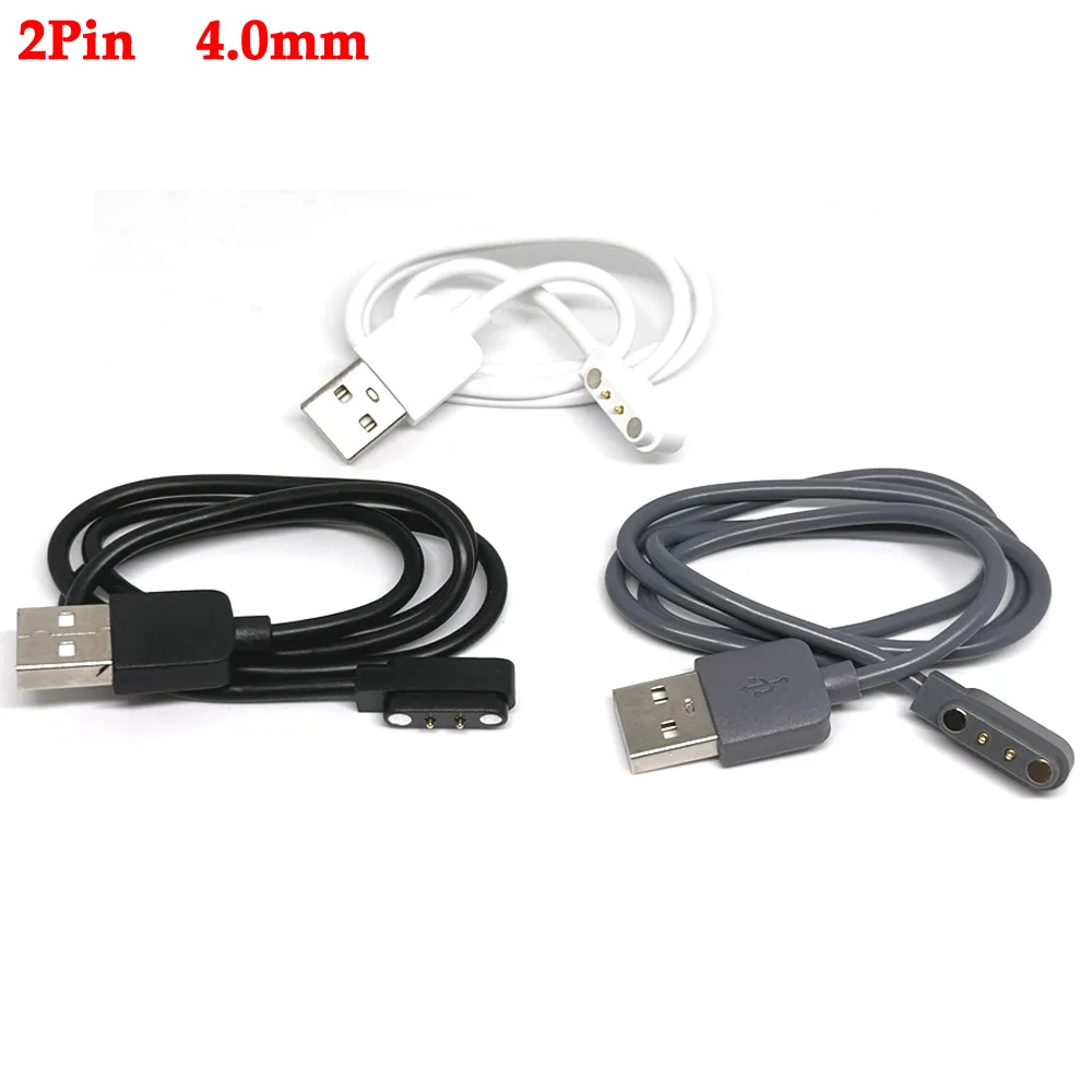 2pin 4mm Magnetic Absorption Charging Cable USB Power Charger Cables for Children Men Smart Watch 99% Universal