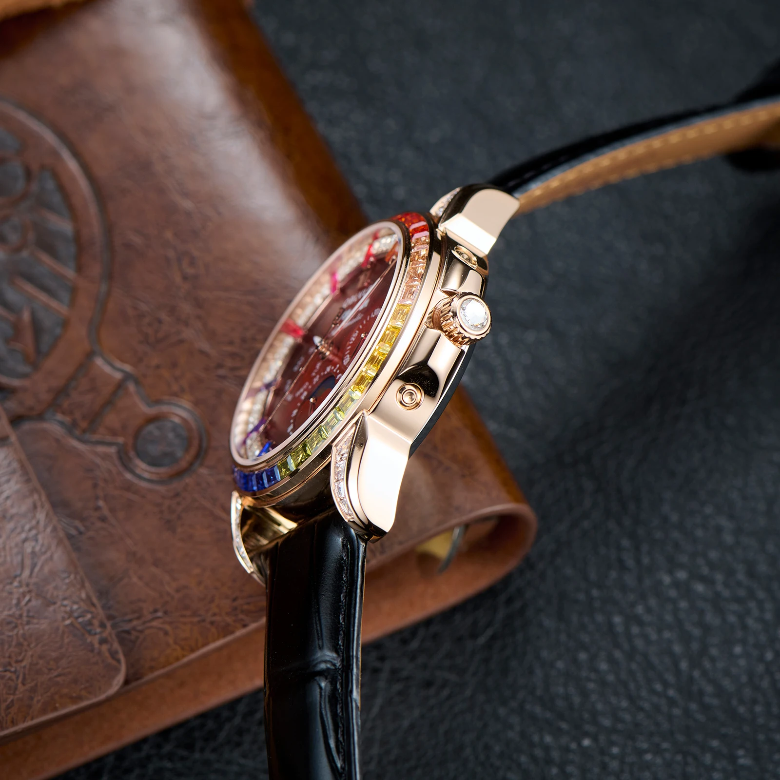 Oblvlo moda masculina relógio - Moonphase Complication Watch avaliação e preço