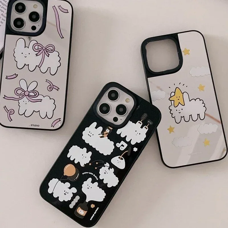 

Mirror Surface Sheep Cloud Phone Case Cover for IPhone 11 12 13 14 15 Pro Max Case for IPhone 15 Pro Max