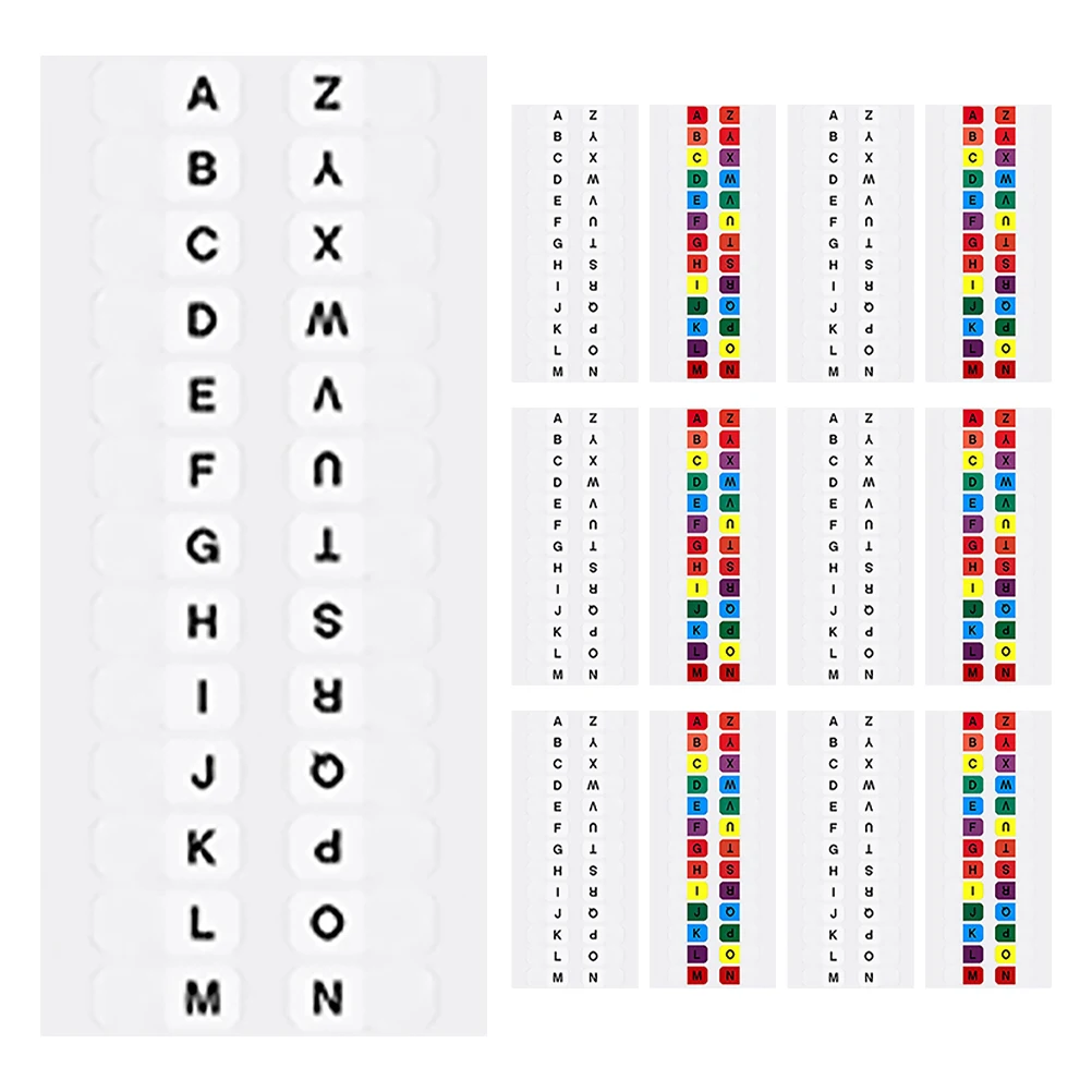

20 set Colorful Alphabet Index Tabs A-Z 26 Letters Sticky Page Markers For Books Notes Files Self Adhesive Letter Tabs