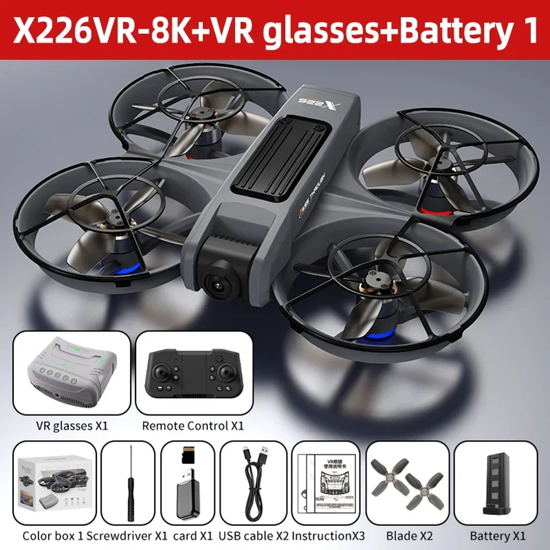 New Xiaomi Drone X226/X226VR Drones 8K Profession HD Wide Angle Camera WiFi FPV RC Helicopter Large Screen Foldable Quadcopter