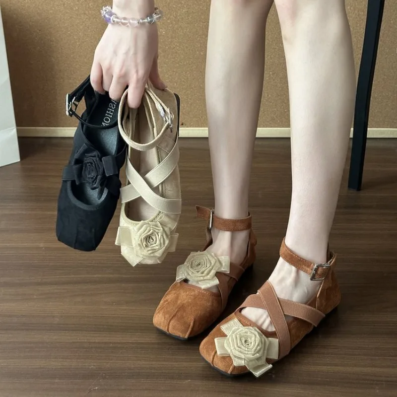 

Новинка 2025, летние винтажные туфли с пряжкой, женская обувь Мэри Джейн на плоской подошве