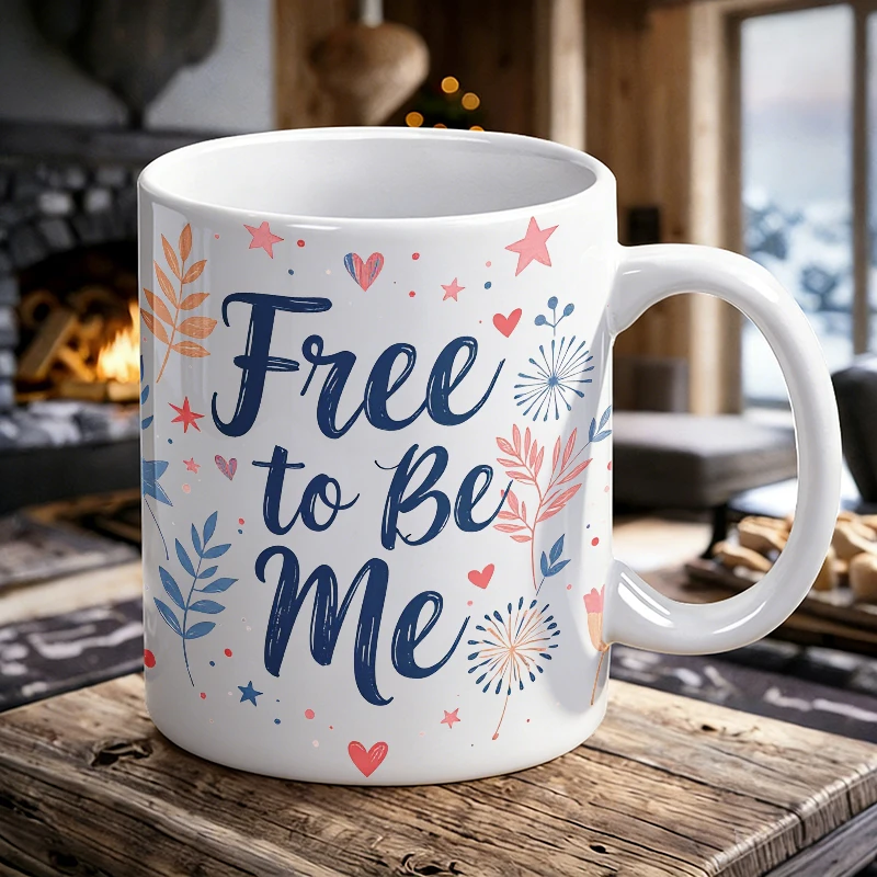 Independence Day Mug Coffee Cup Ceramic Cup Empowerment Floral Freebie Be Me