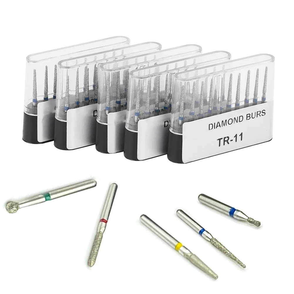 10Pcs All Size Dental FG Diamond Burs Drill 1.6mm Dentistry High Speed Handpiece Handle Dentist Polish Instrument Whitening Tool