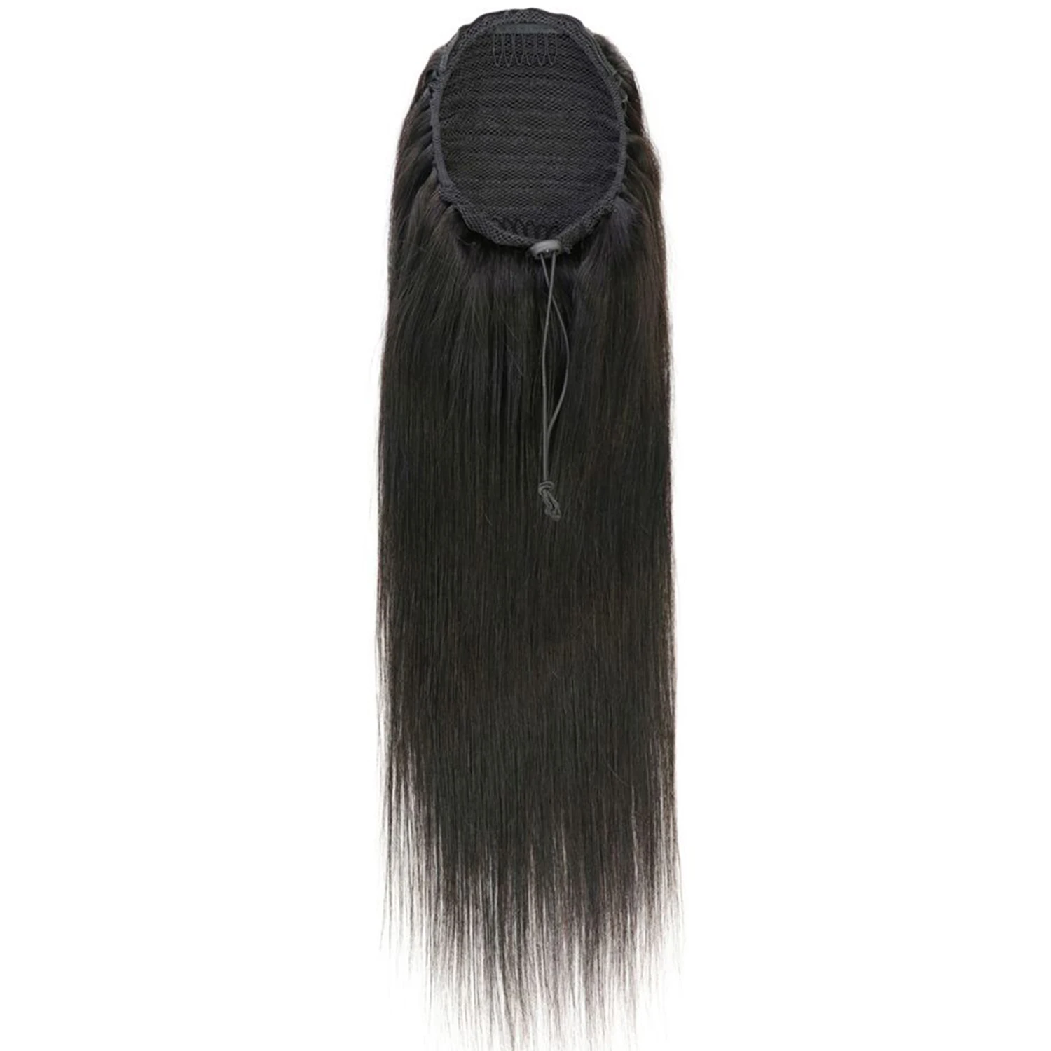 Clip di estensione della coda di cavallo con coulisse dritta da 8-26 pollici di colore naturale nelle estensioni dei capelli della coda di cavallo per le donne