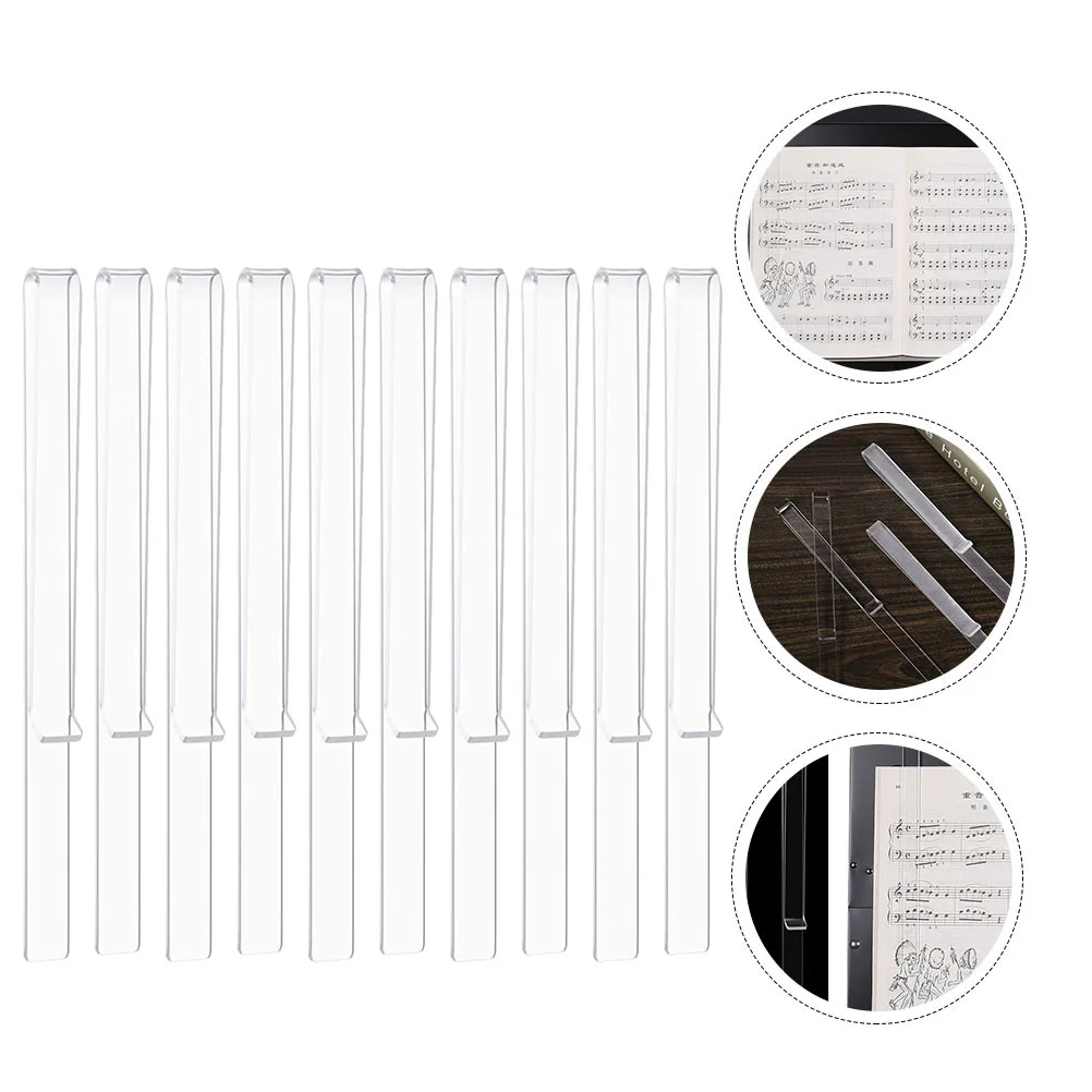 

5 Pairs Music Stand Clip Acrylic Singing Piano Score of 10 Pieces (pj1226 Clip) Clips Book Note