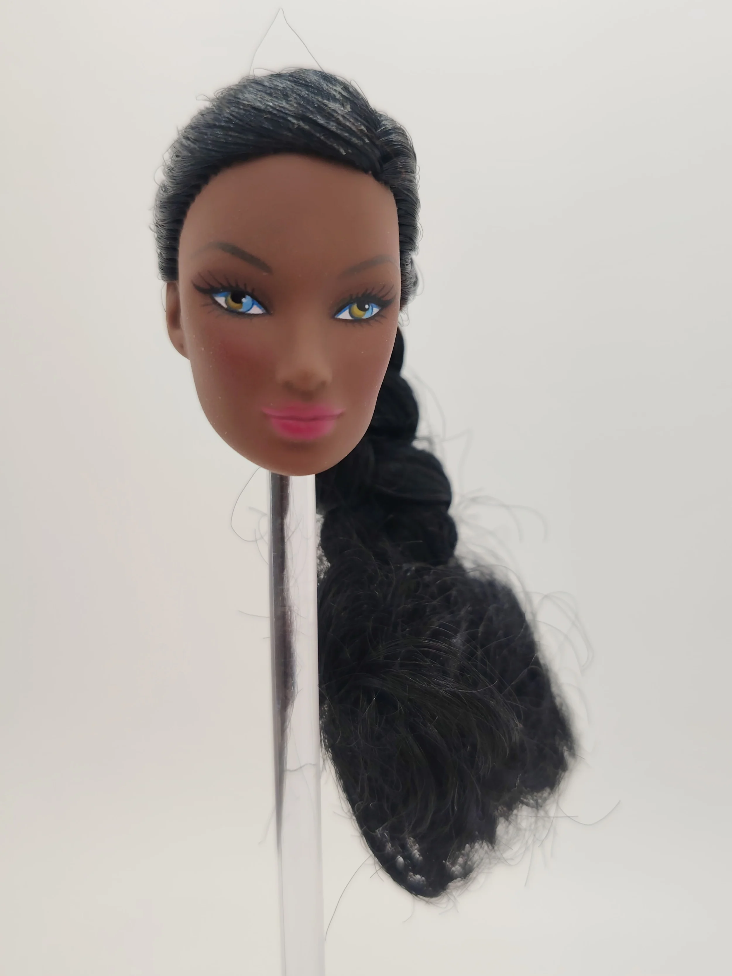 

Модный королевский масштаб 1:6, темная кожа, черные волосы, переработанная голова куклы Джаи