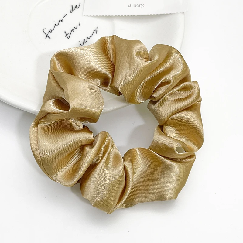 12 Pcs Silky Scrunchies Solid Color Hair Tie Elegant Hair Ring For Women Girls Elastic Ponytail Holder Hair Accessories