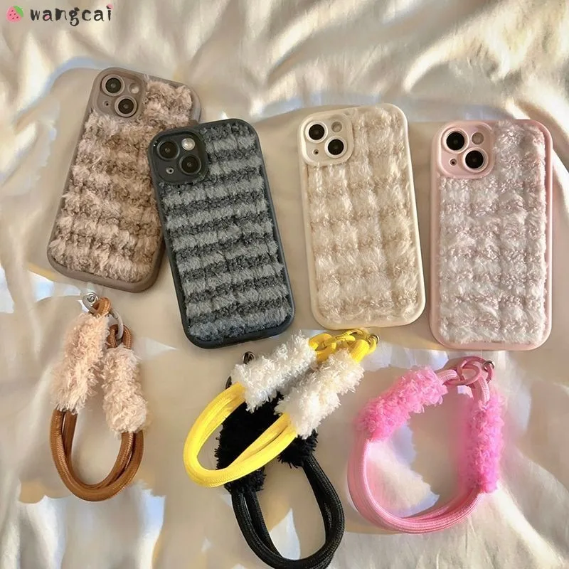 

For Honor 400 300 Ultra 200 100 Pro 90 GT Smart 80 70 60 Pro Plus SE Phone Case With Lanyard Plush Fluffy Winter Soft Cover