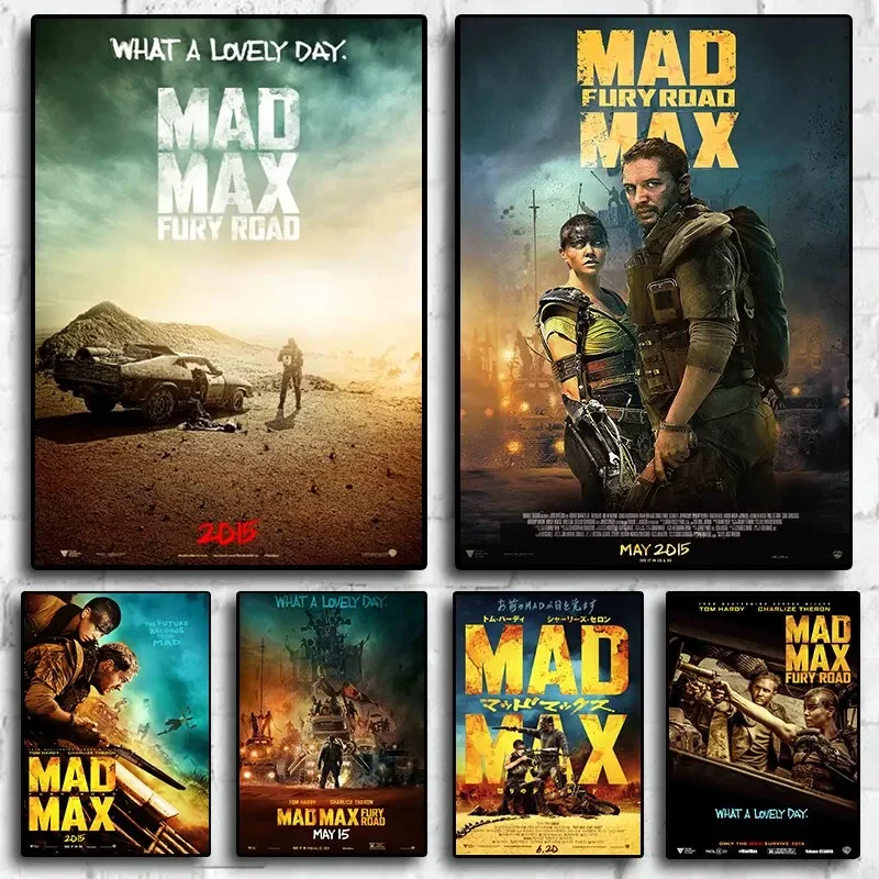 Mad Max Classic Racing Car Retro Poster Canvas Wall Art Print for Living Room Home Decor Vintage Movie Decor Large Wall Art Gift