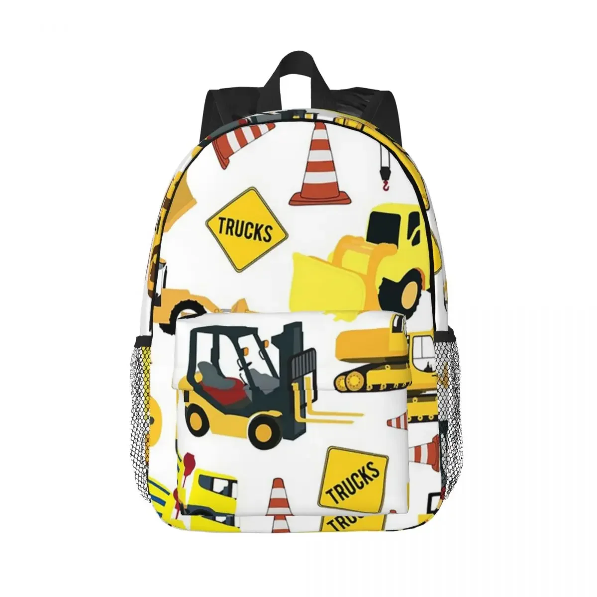 Construction Trucks - Excavator, Backhoe And More Backpacks Boys Girls Bookbag Students School Bags Laptop Rucksack Shoulder Bag