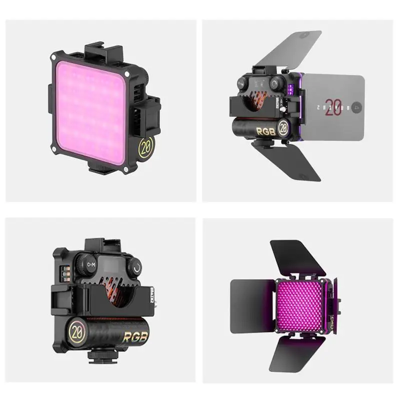 Imagem -02 - Zhiyun-iluminação de Fotografia Portátil para Estúdio de Fotos Luz Led Bi-color Bateria Embutida Vídeo e Youtube Rgb M20 Fiveray M20c