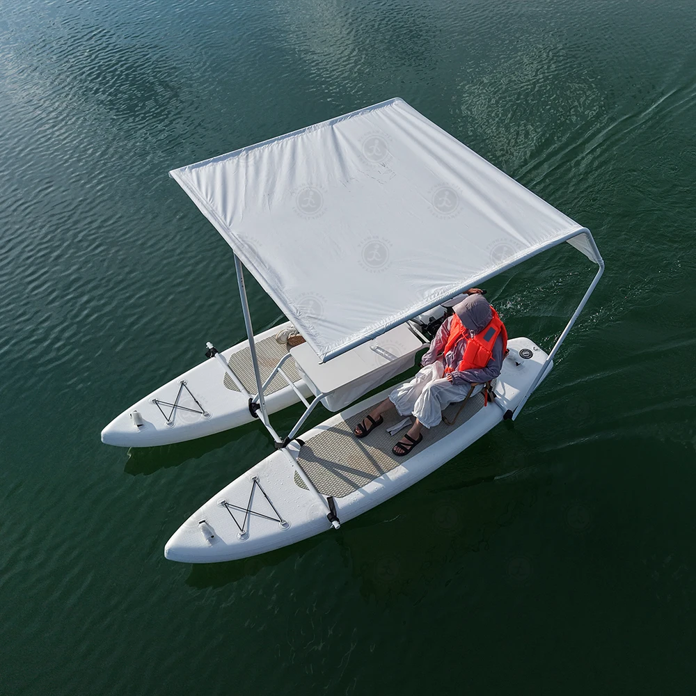 High Electric Engine Folding Inflatable PVC Paddle Board Catamaran Night Fishing Stable Rigid Boat Water Sports