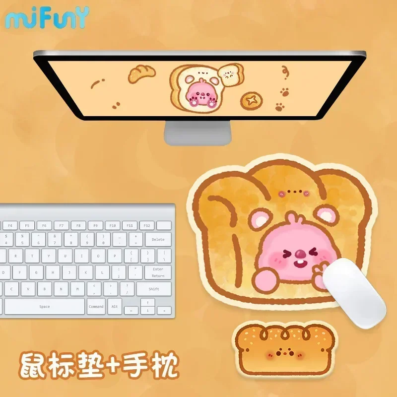 Mifuny Kawaii Toast Handrest Mini gelang tangan silikon lucu sandaran tangan Anime bantal untuk kantor mengetik Aksesori game