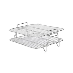 Air Fryer Rack for 5.5L Air Fryer, 2 Tier Air Fryer Grill/Shelf/Dehydrator Rack Square ,Air Fryer Accessories