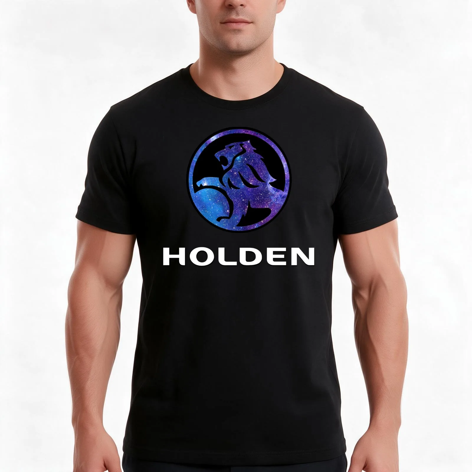 Holden Galaxy - White T-Shirt, Summer Casual Cotton Tee, Oversized Streetwear Tops, Vintage Graphic Print, Unisex Men Women