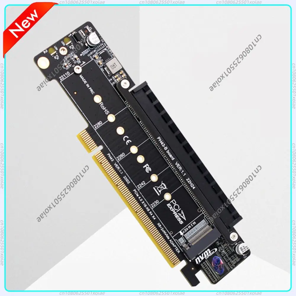 PCIe X16 To X8+X4+X4 Expansion Riser Card Extended Card PCIE4.0 M.2 NVMEx2 Input Ports Support 2280/2260/2242/2230 SSD