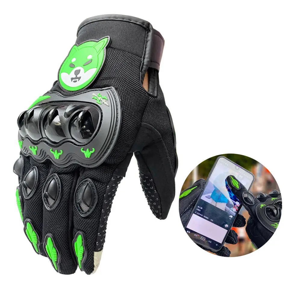 Guantes de Moto transpirables de dedo completo para pantalla táctil, protección para deportes al aire libre, montar en Moto de Cross