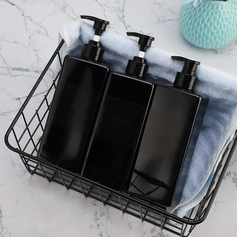 500ml Square Liquid Soap Dispenser Shampoo Conditioner Bodysoap Gel Pump Bottle Bathroom Empty Lotion Container for Hand Soap