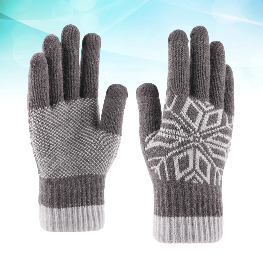 Gloves for Gel Nail Warm Men Touchscreen Knitted Thicken Keep
