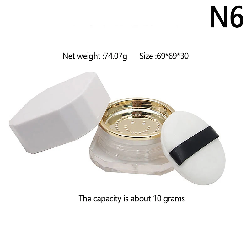 1Pcs Empty Cosmetic Packaging Box Jar Sifter Rose Gold Cosmetic Compact MakeupTravel Case Container With Sponge