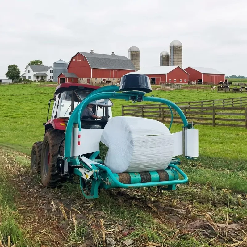 Tractor Mounted Silage Bale Wrapper With Electro-Hydraulic Control And Constant Wrapping Speed For Farm Use