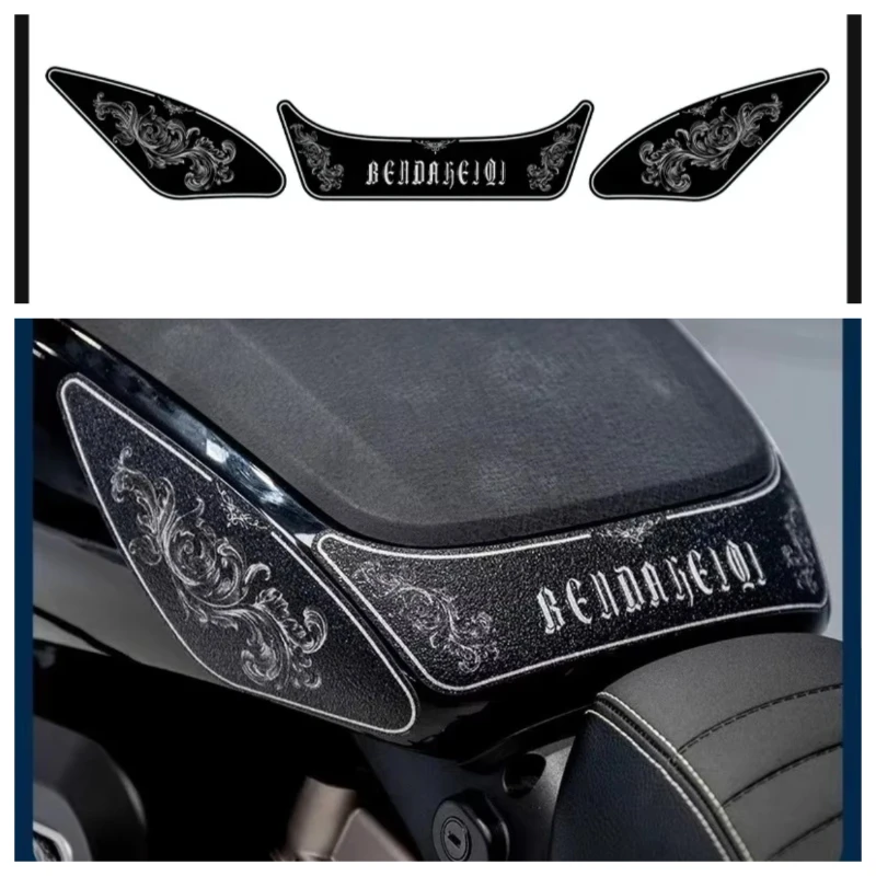 For Benda 23 Gray Stone 300 Fuel Tank Fishbone Stickers, Leg Protectors, Anti Wear Stickers, Armor Rubber Protective Stickers