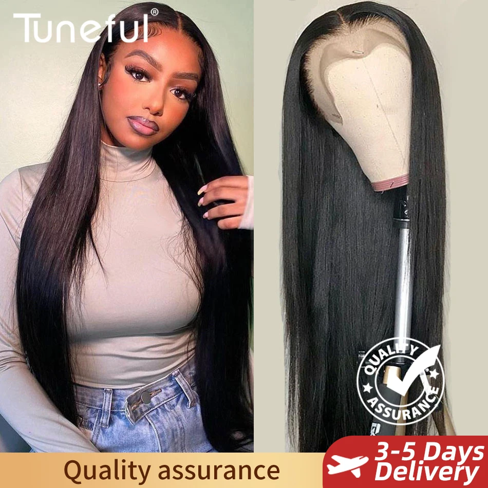 Tuneful 13x6 Lace Frontal Human Hair Wigs Straight 30 Inch  display picture 1
