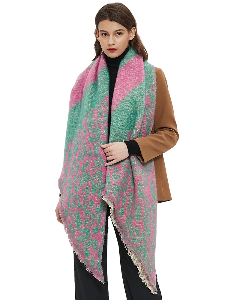 

Коллекция весна-Зима 2023, искусственный кашемир, Леопардовый принт, теплый женский шейный платок, шаль