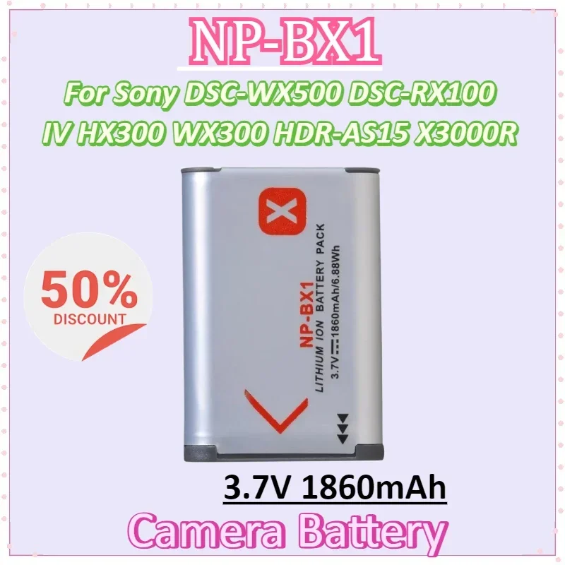 

2PCS NP-BX1 3.7V 1860mAh Camera Battery for Sony DSC-WX500 DSC-RX100 IV HX300 WX300 HDR-AS15 X3000R MV1 AS30V HDR-AS300