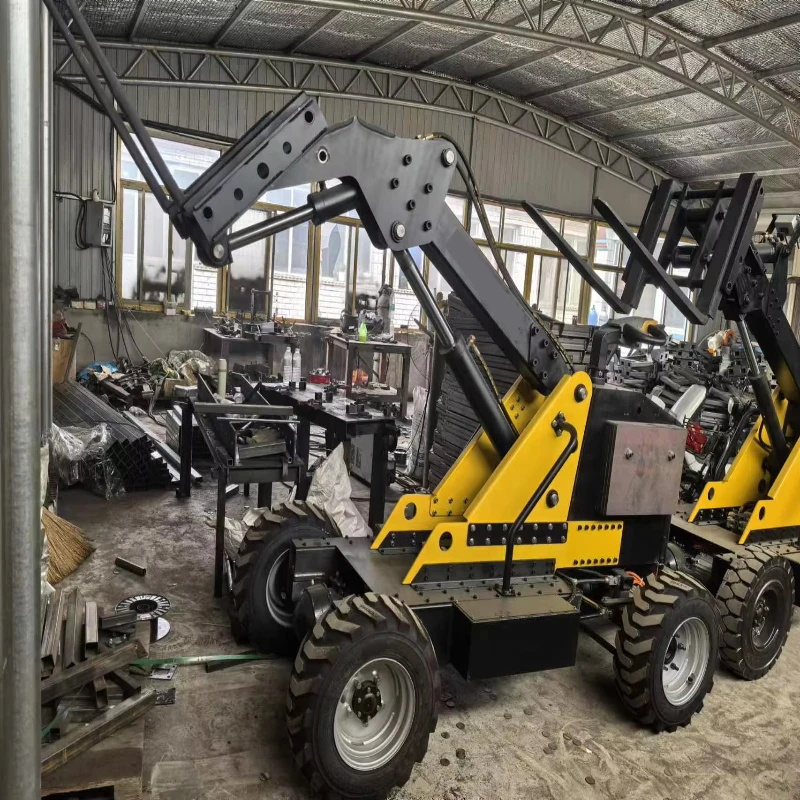 CIF Price رافعة شوكية كهربائية صغيرة جميع التضاريس مكدس 1.4 م 1.5 م ارتفاع الرفع أربع نقاط نظام هيدروليكي متوازن #4