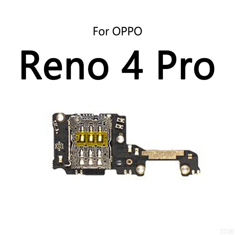 SIM Card Reader Socket Tray Slot Microphone Module Board Signal Antenna Connect Flex Cable For OPPO Reno 3 Pro 4 5 7