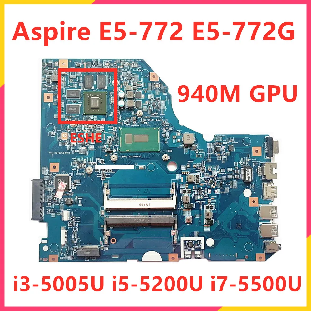 14277-1M 14276-1M For Acer Aspire E5-772G E5-772 Laptop Motherboard i3 i5 i7 CPU 940M GPU NBMV811006 NBMV911002 NBMVA11002