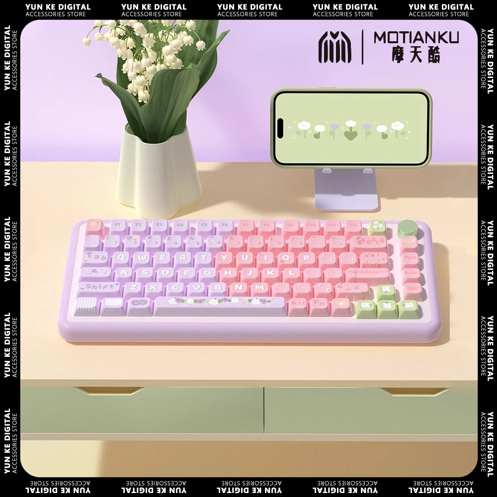 

MoTianKu Keycaps PBT Mechanical Keyboard Keycap Kit 158 Keys MDA Height Sublimation Cartoon Customize Pc Gamer Accessories Gifts