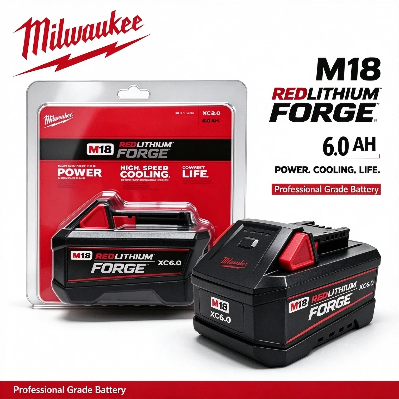 100% Original Milwaukee M18 FORGE 18V 6.0Ah Lithium Battery M18FB6 Rechargeable Battery For M18 Series Cordless Power Tools