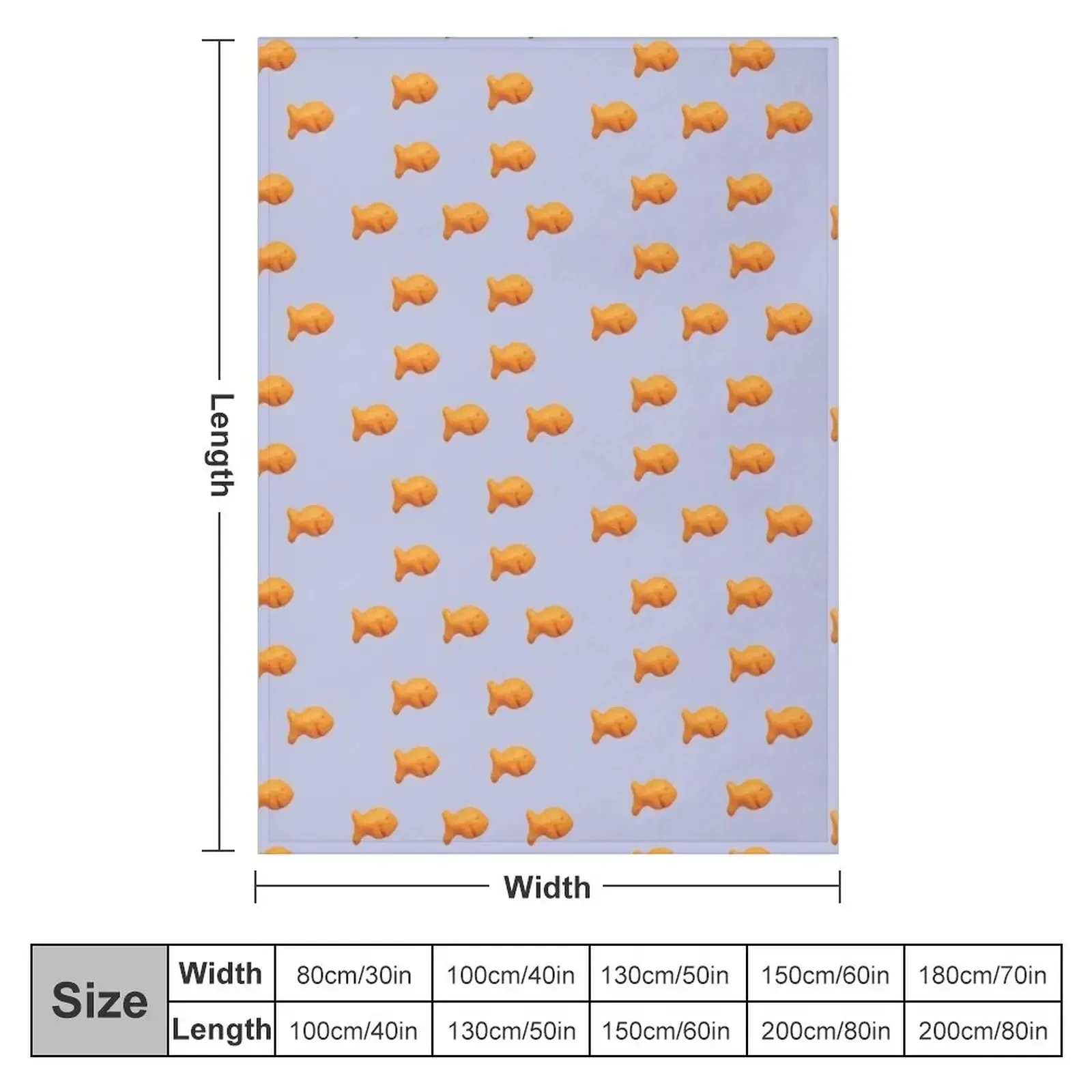 Goldfish Crackers Throw Blanket Cute Heavy Bed Fashionable Blankets