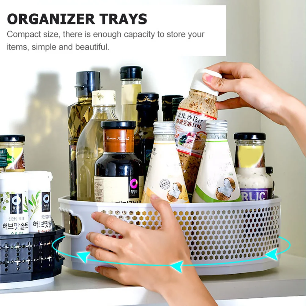 

Plastic Storage Tray Organizer for Home Desktop Use Compact Makeup Seasoning Container Holder Kitchen Sundries Organizer Bin