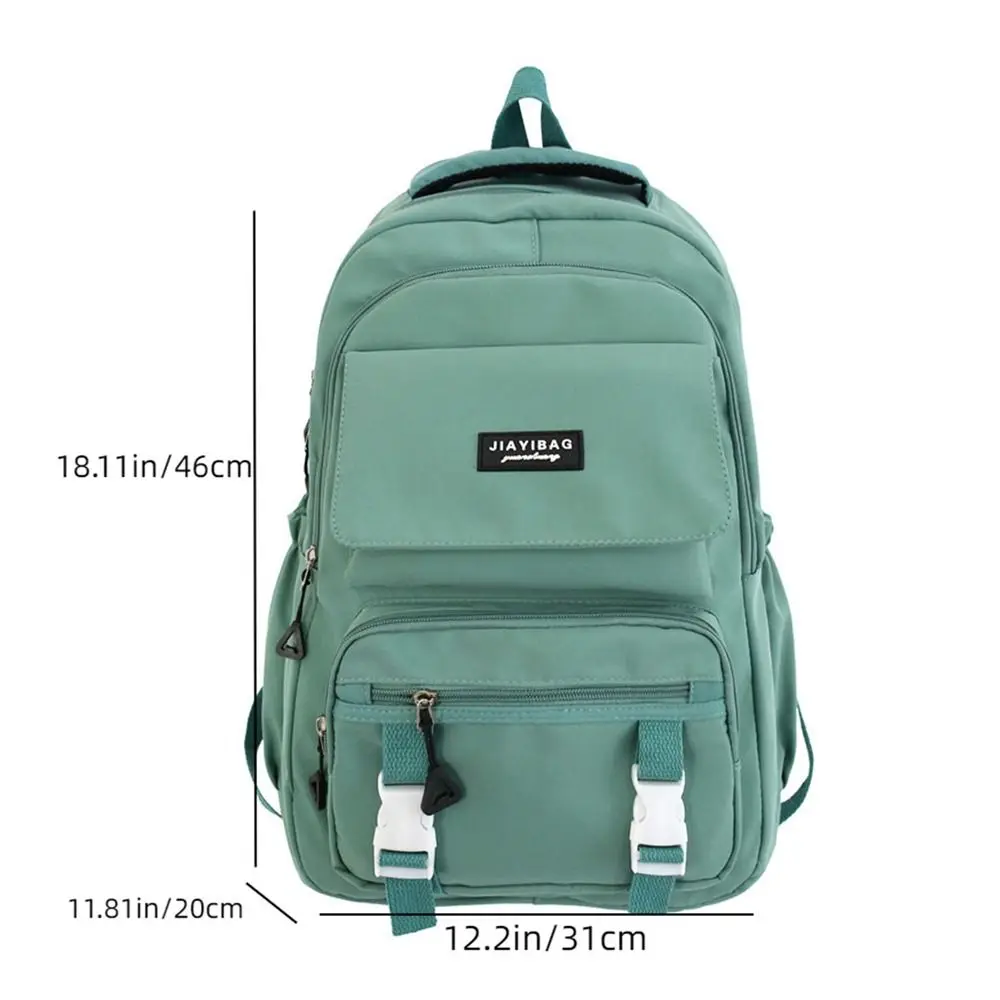 Pure Colour Large Capacity Backpack Fashion Waterproof Multi-function Student School Bag Nylon Bagpack Teenage Boys Girls