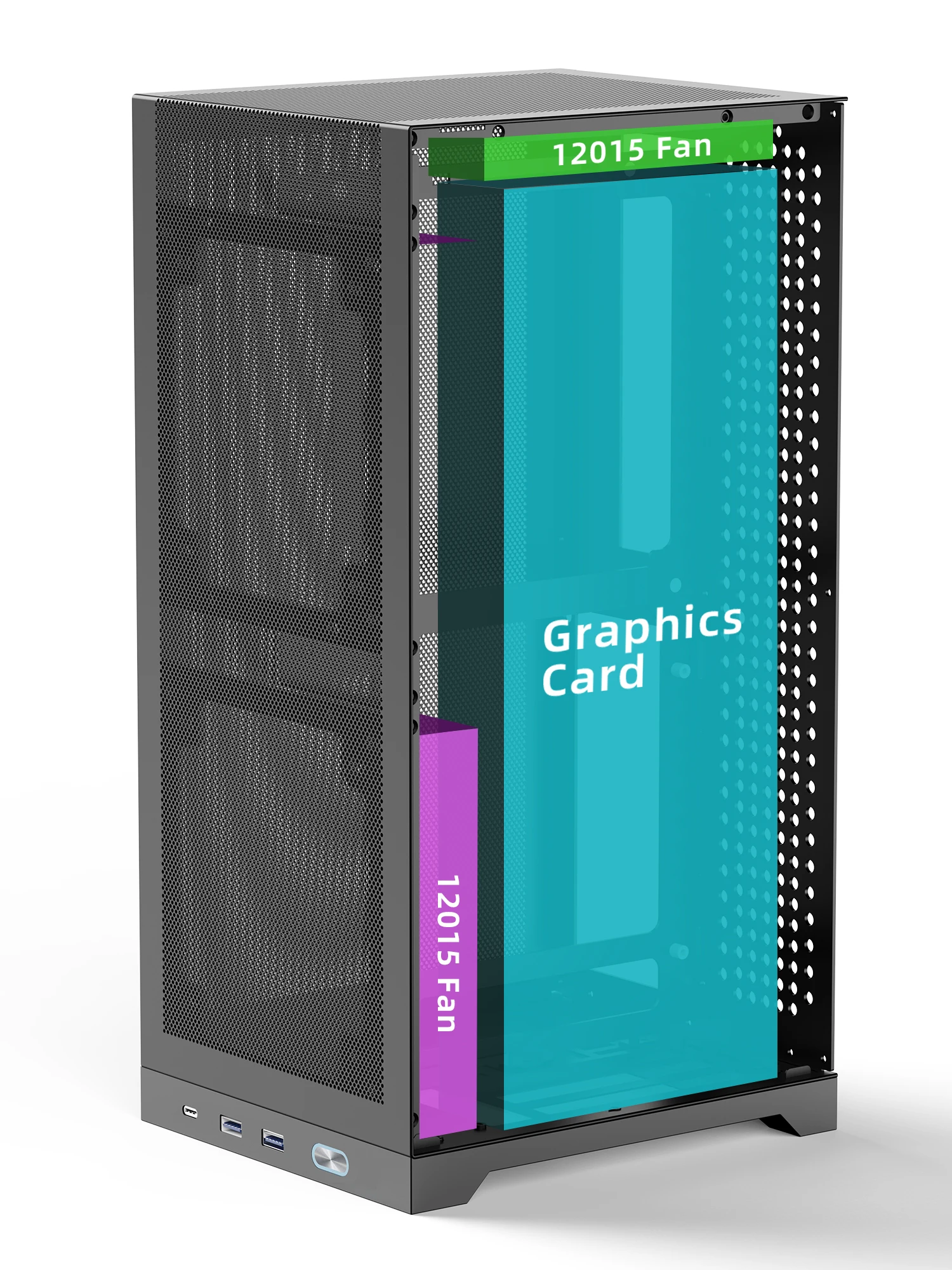 ShinySnake L400 Mesh ITX Case: 12.1L, 350mm GPU, ATX PSU, PCIe