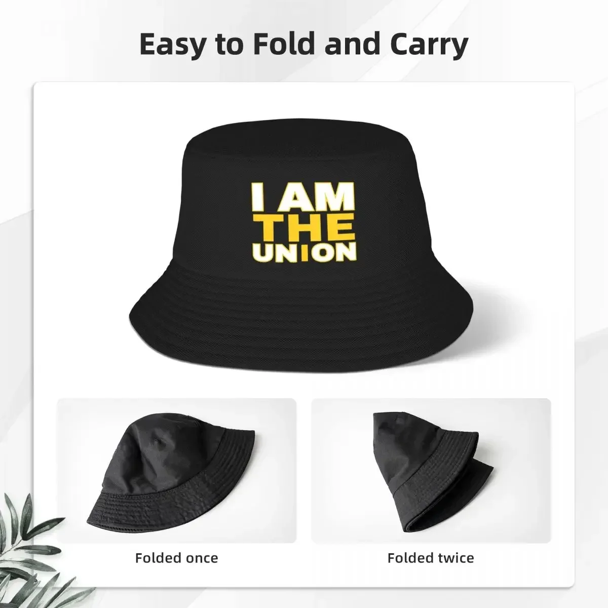 I AM The Union Labor Movement Black Out Edition Bucket Hat Panama For Kids Bob Hats Fisherman Hats Summer Beach Fishing  Caps