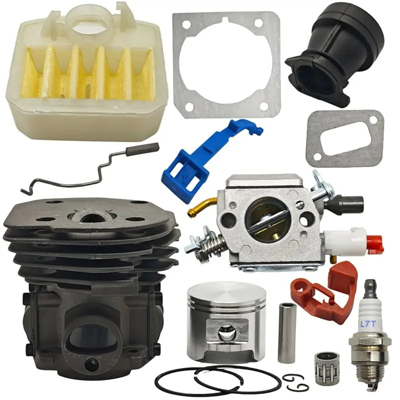 ABIY 45Mm Cylinder Piston Carburetor Air Filter For 353 351 350 346 346XP 345 340 Chainsaws Intake Manifold Kit